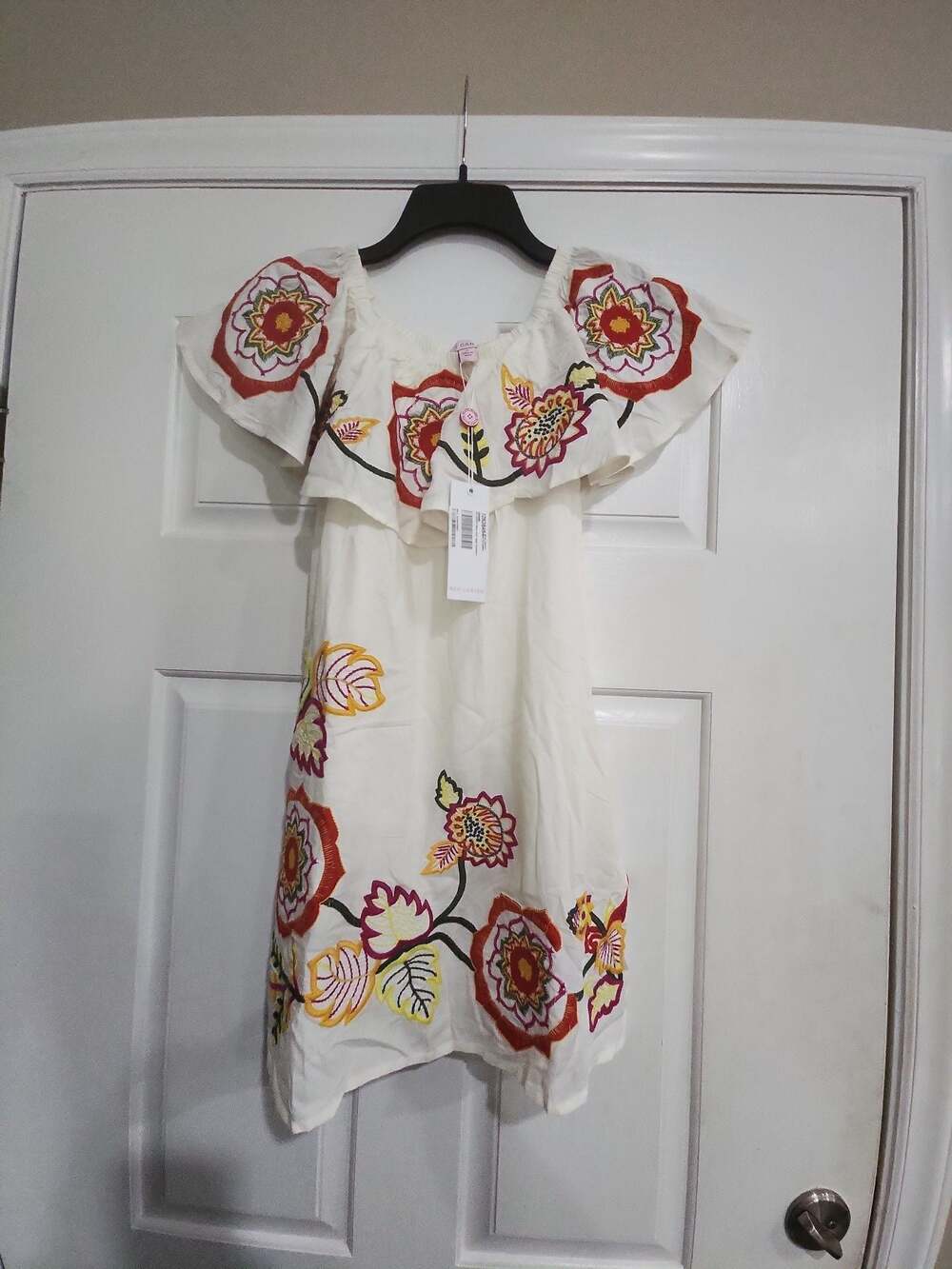 Red Carter Adelaide Floral Embroidered Off-the-Shoulder Mini Dress